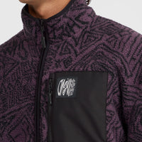 Surf Heroes High-Pile Half-Zip Fleece | Black/Purple Sketcheritage