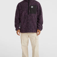 Surf Heroes High-Pile Half-Zip Fleece | Black/Purple Sketcheritage