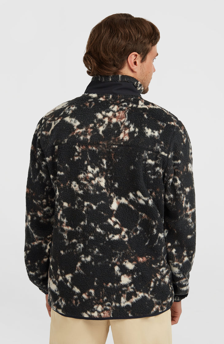 Must-Have High-Pile Full-Zip Fleece | Black/Beige Quarry