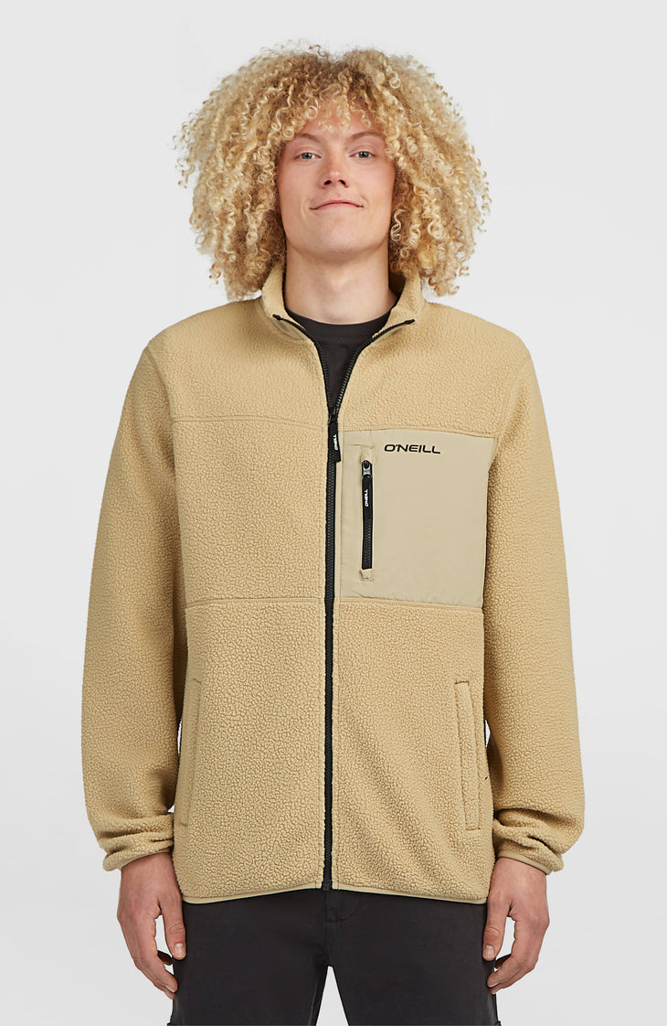 Must-Have High-Pile Full-Zip Fleece | Olive Blush