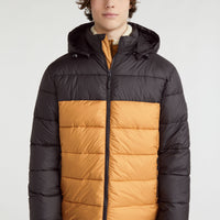 O'Riginals Puffer Jacket | Rich Caramel Colour block