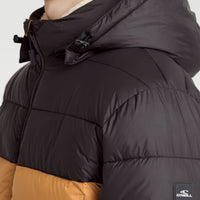 O'Riginals Puffer Jacket | Rich Caramel Colour block