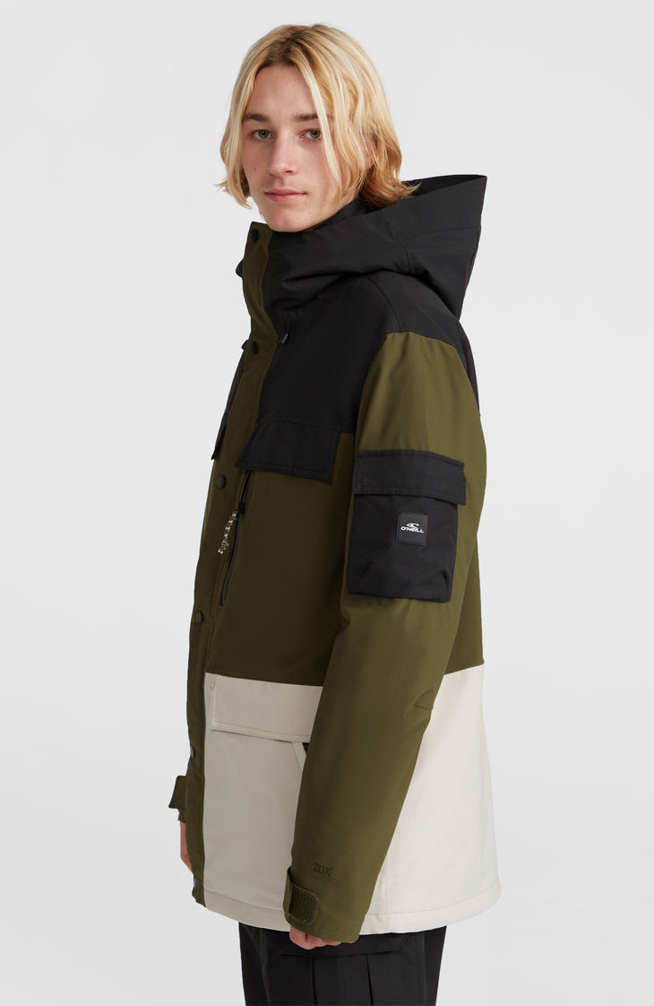 Utility Pro Hybrid Snow Jacket | Forest Night Colour Block