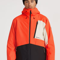 Hammer Block Snow Jacket | Paprika Flame Colour Block