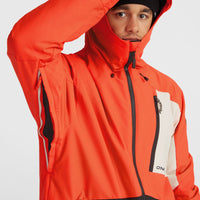 Hammer Block Snow Jacket | Paprika Flame Colour Block