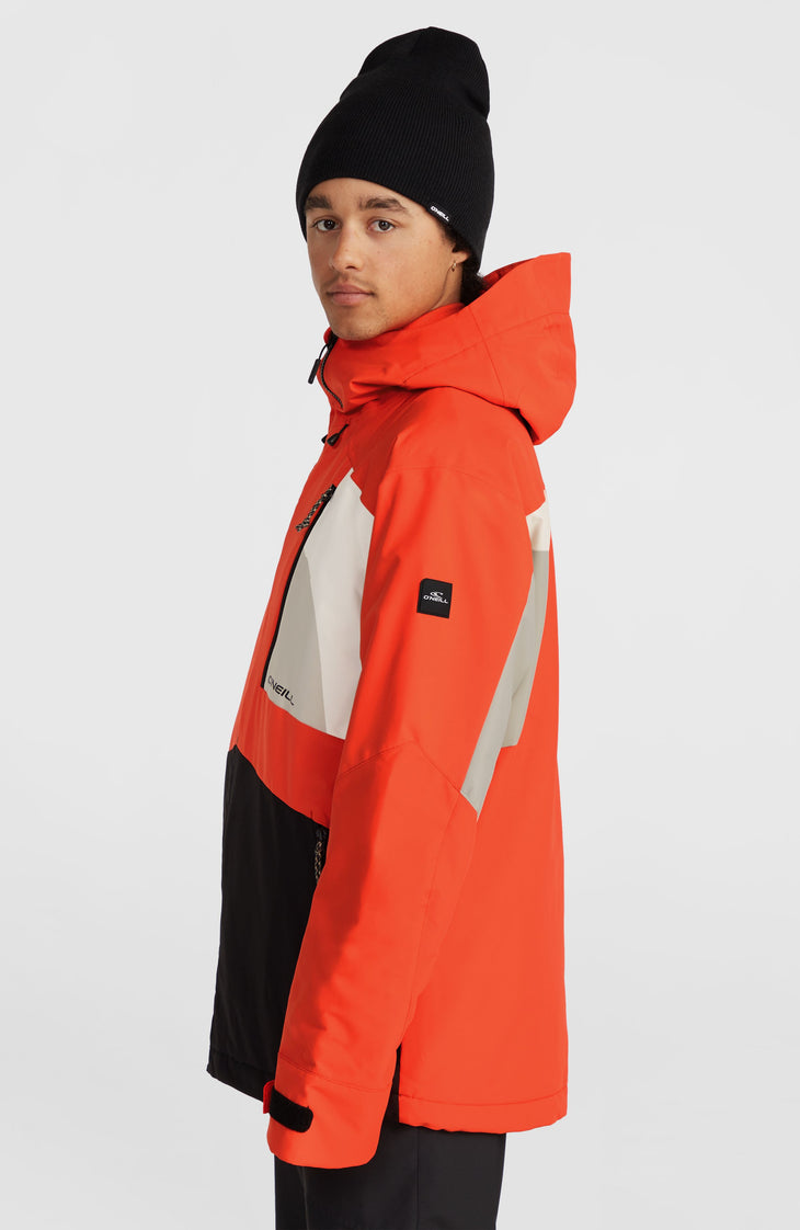 Hammer Block Snow Jacket | Paprika Flame Colour Block