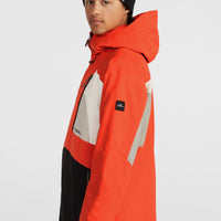 Hammer Block Snow Jacket | Paprika Flame Colour Block