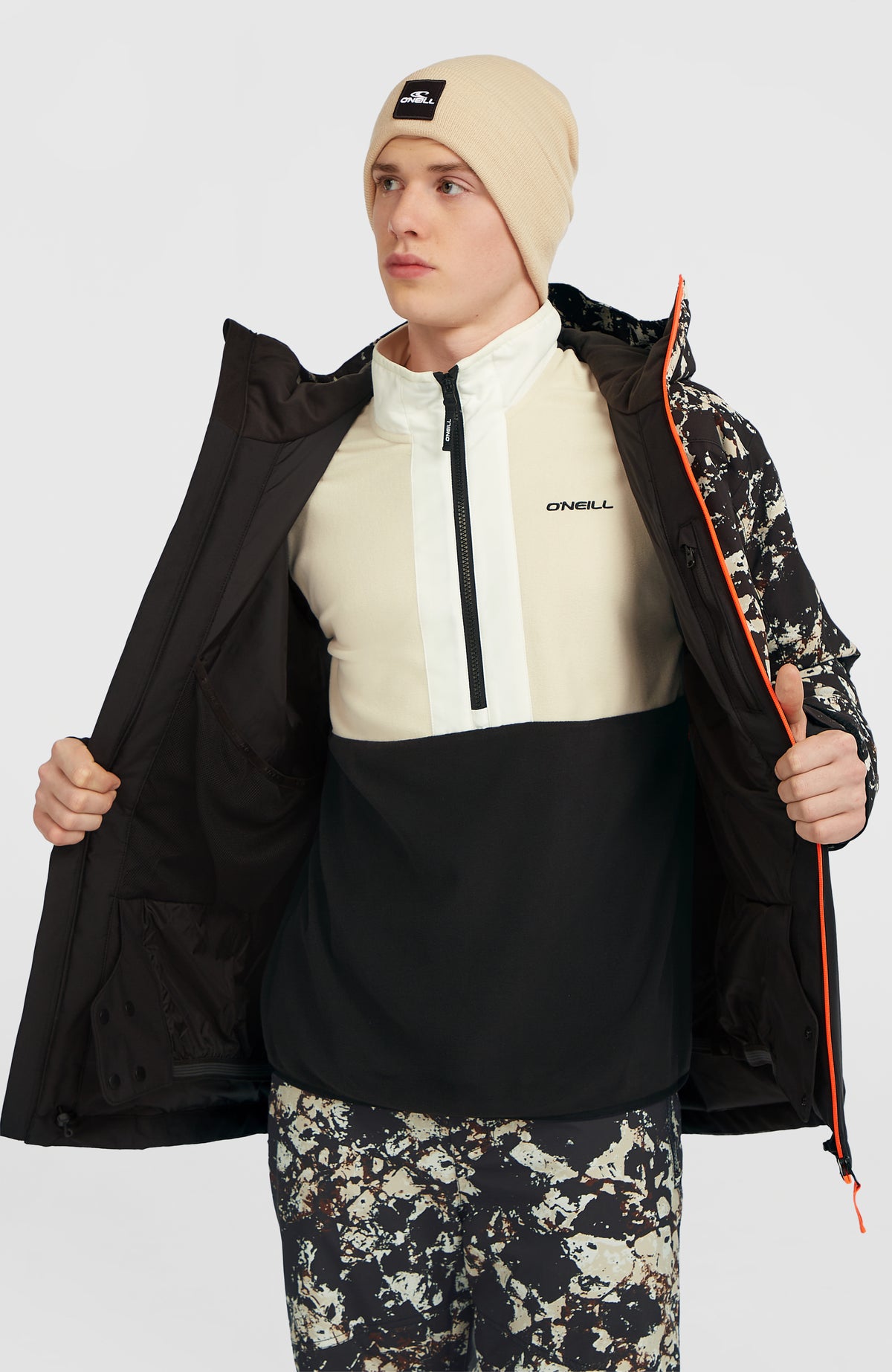 FWC'Cruz Block Snow Jacket | Black/Beige Quarry