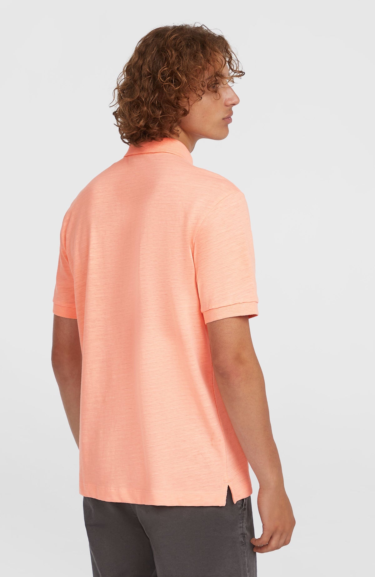 Slub Small Logo Polo | Coral Pop