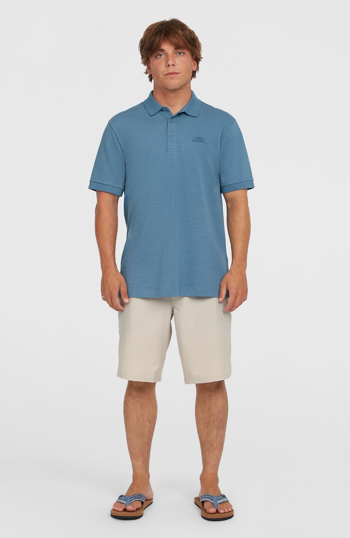 Slub Small Logo Polo | Copen Blue