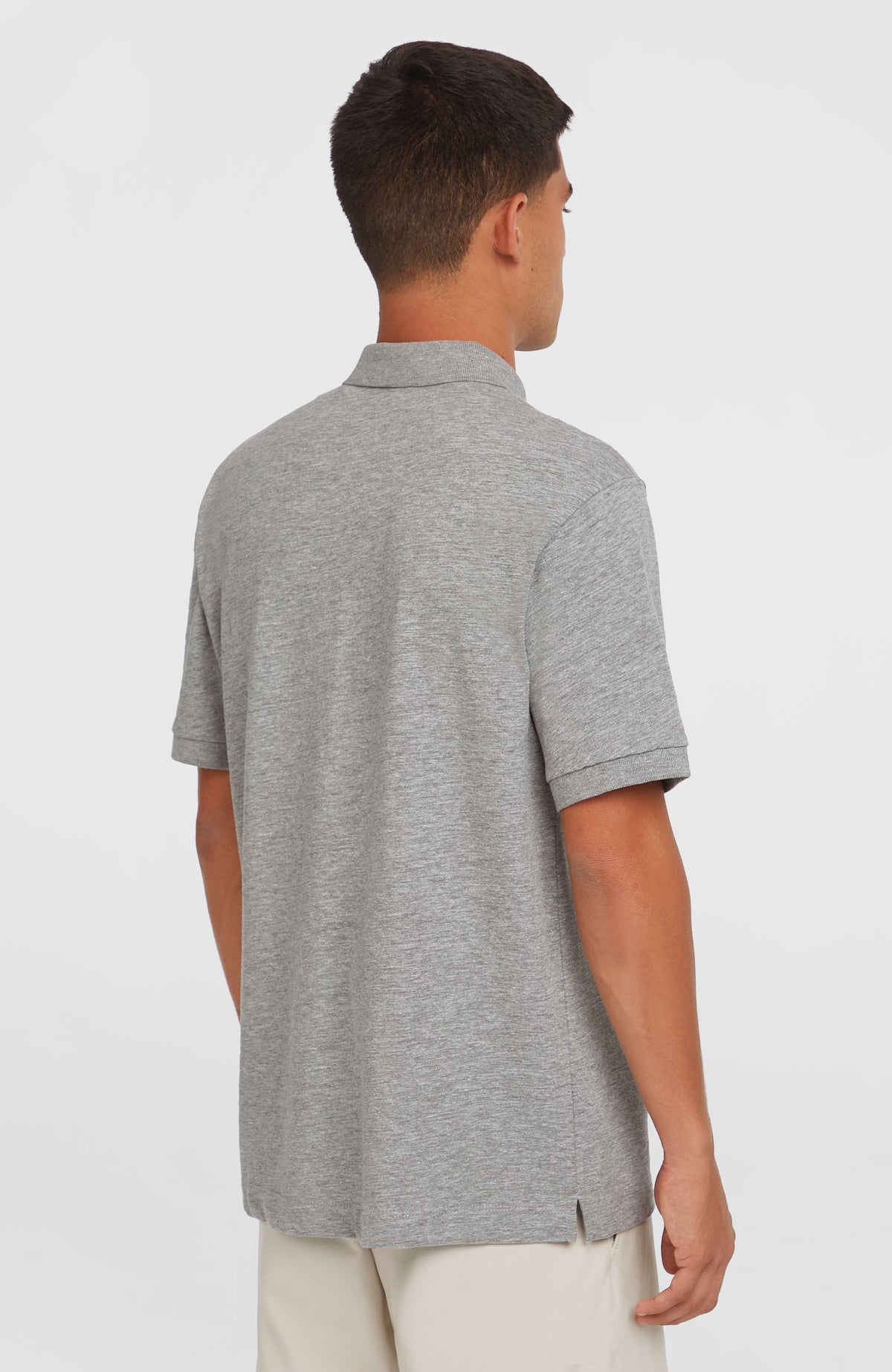 Slub Small Logo Polo | Silver Melee