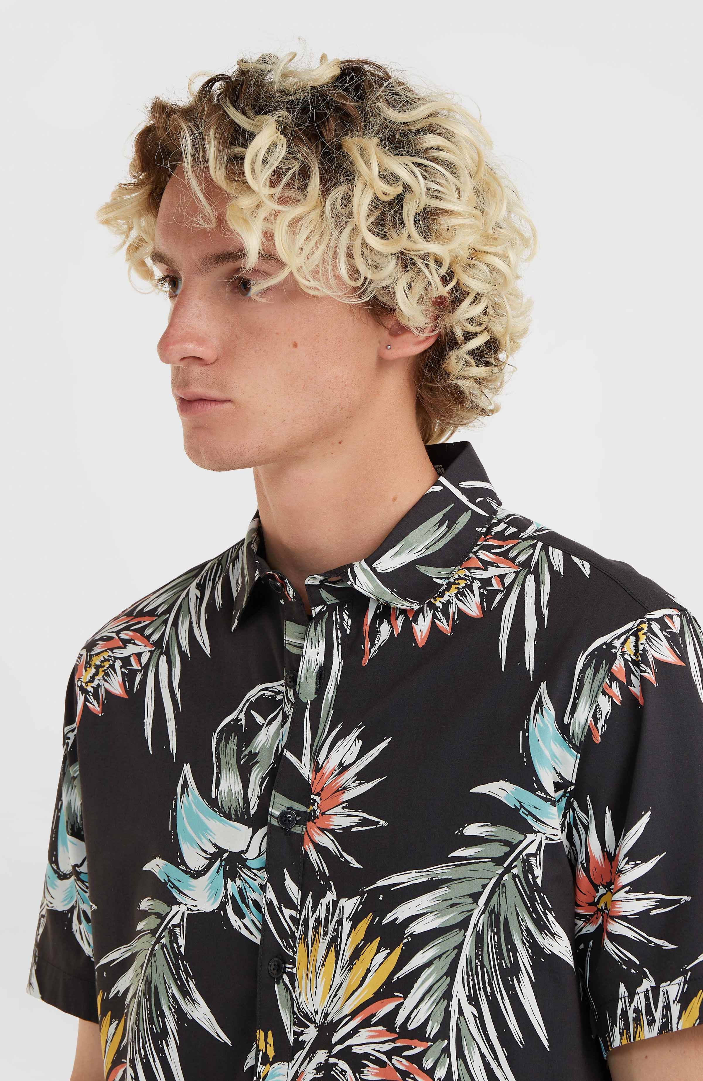 Amona Mix Pattern Shirt - Black