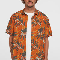 Print Shirt | Orange Dipped Leaves