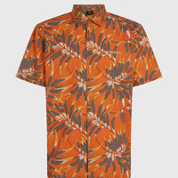 Print Shirt | Orange Dipped Leaves