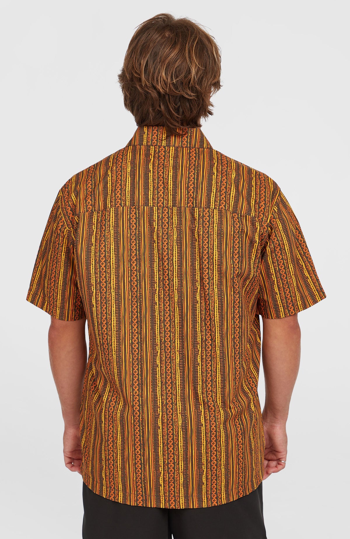 Print Shirt | Orange Pressed Lines