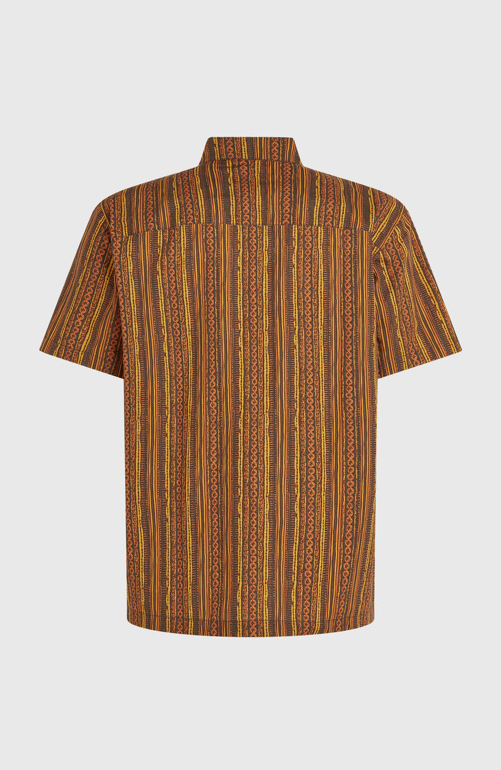 Print Shirt | Orange Pressed Lines