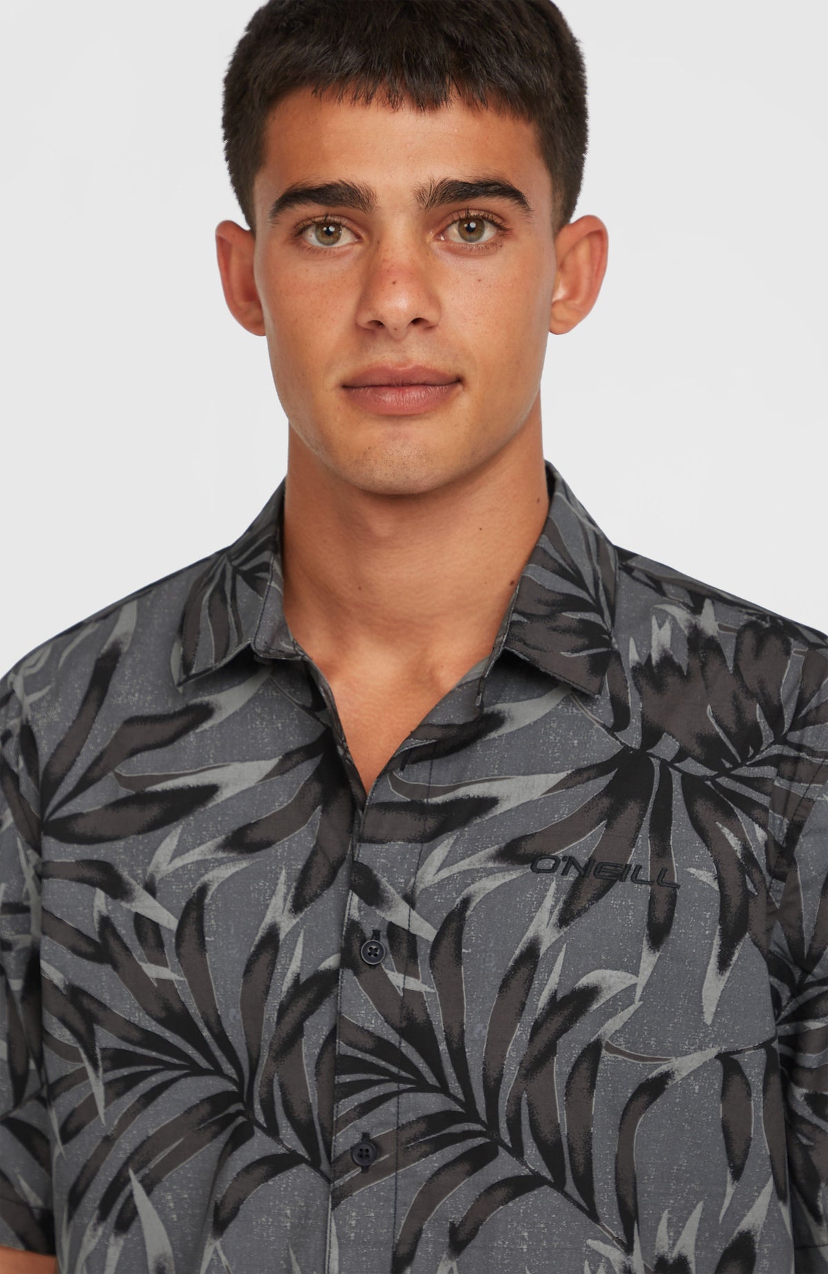 Print Shirt | Black Dipped Leaves