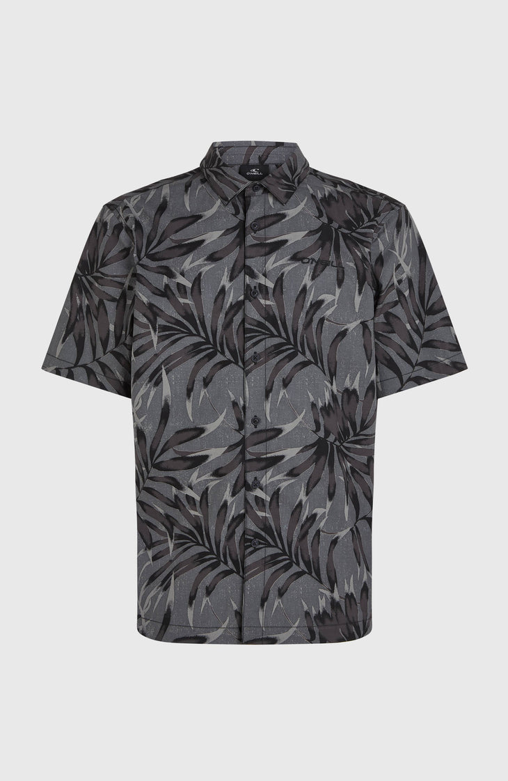 Print Shirt | Black Dipped Leaves
