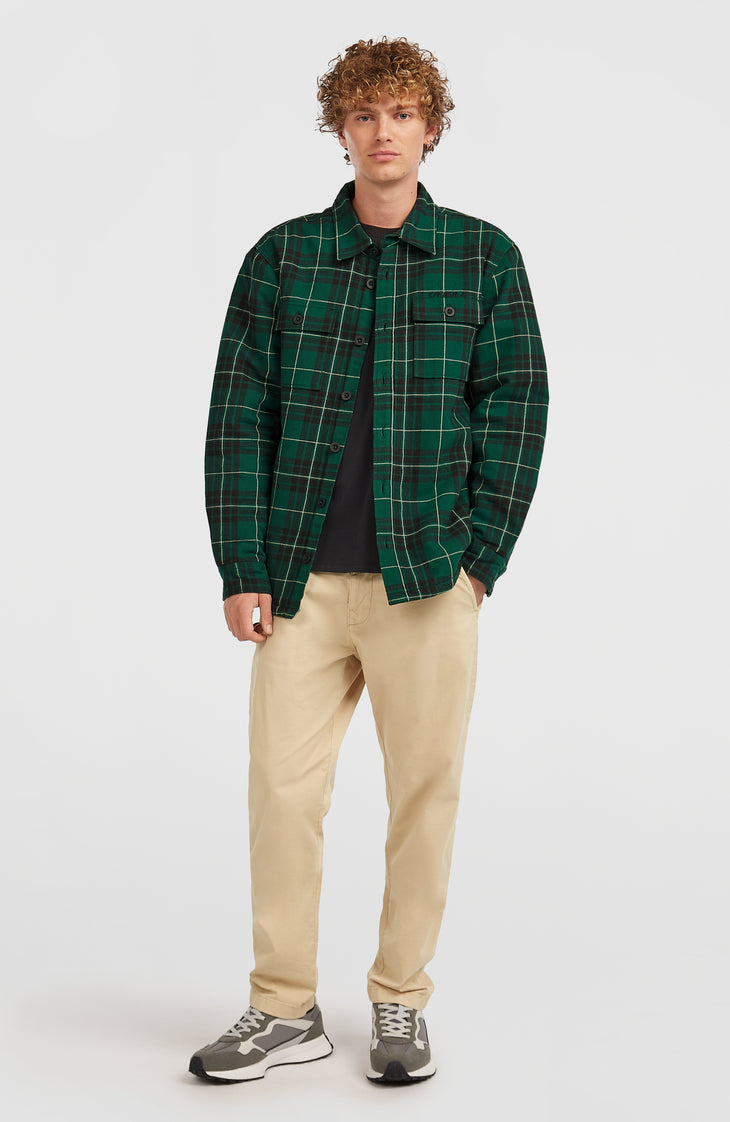 Must-Have Fleece-Lined Shirt | Green Flannel Check