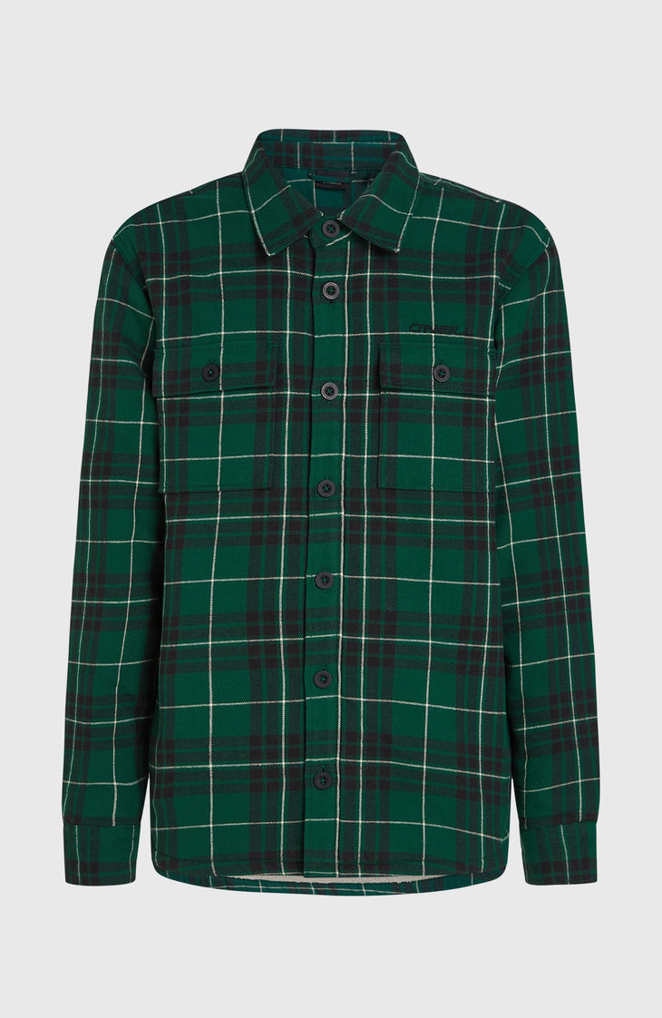 Must-Have Fleece-Lined Shirt | Green Flannel Check
