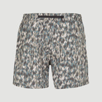 Packable All Over Print 15'' Hybrid Shorts | Green Minimal Camo