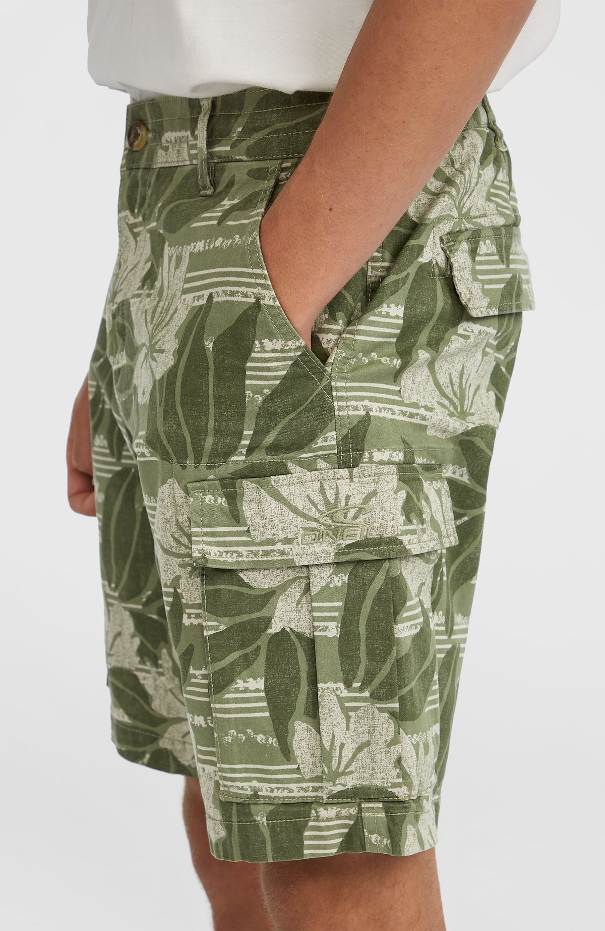 Essentials Cargo Shorts | Green Tonal Dusty Flower