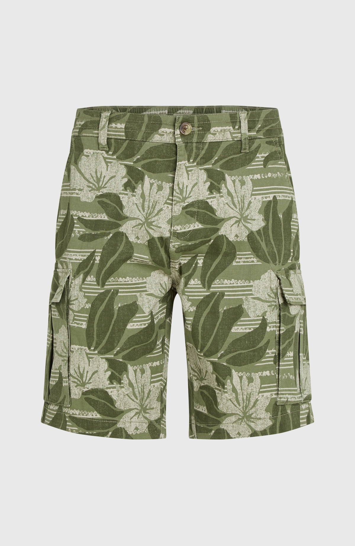 Essentials Cargo Shorts | Green Tonal Dusty Flower