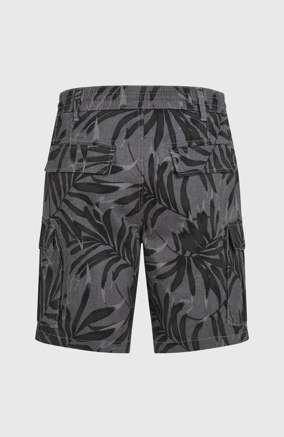 Essentials Cargo Shorts | Black Dipped Leaves