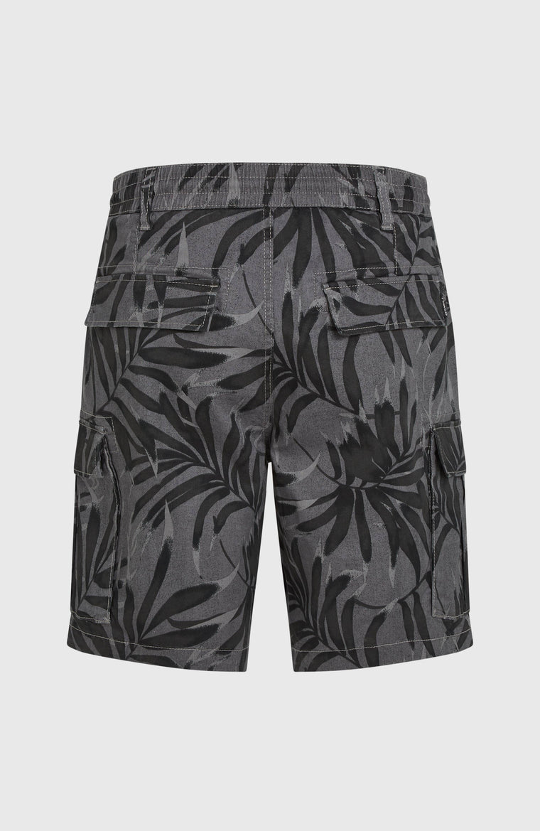 Essentials Cargo Shorts | Black Dipped Leaves
