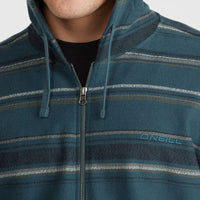 Bavaro Full-Zip Hoodie | Blue Ikat Stripe