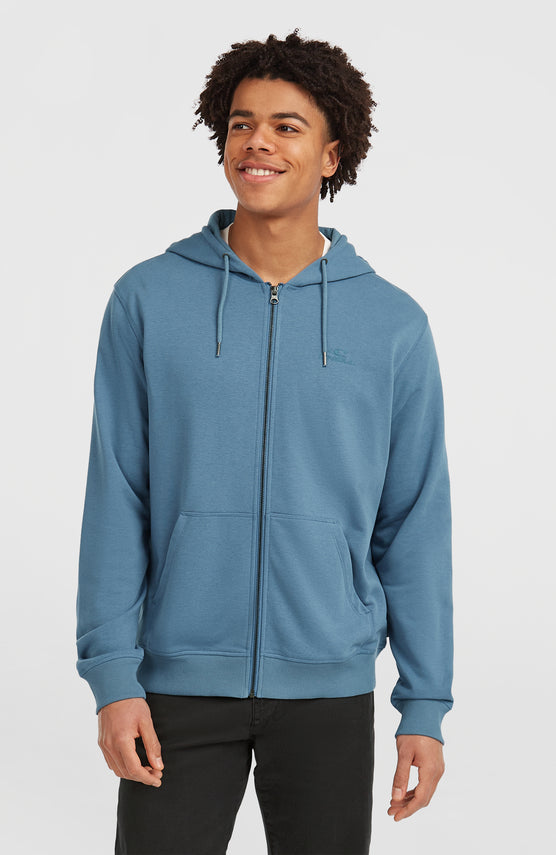 Small Logo Full-Zip Hoodie | Mozart Blue