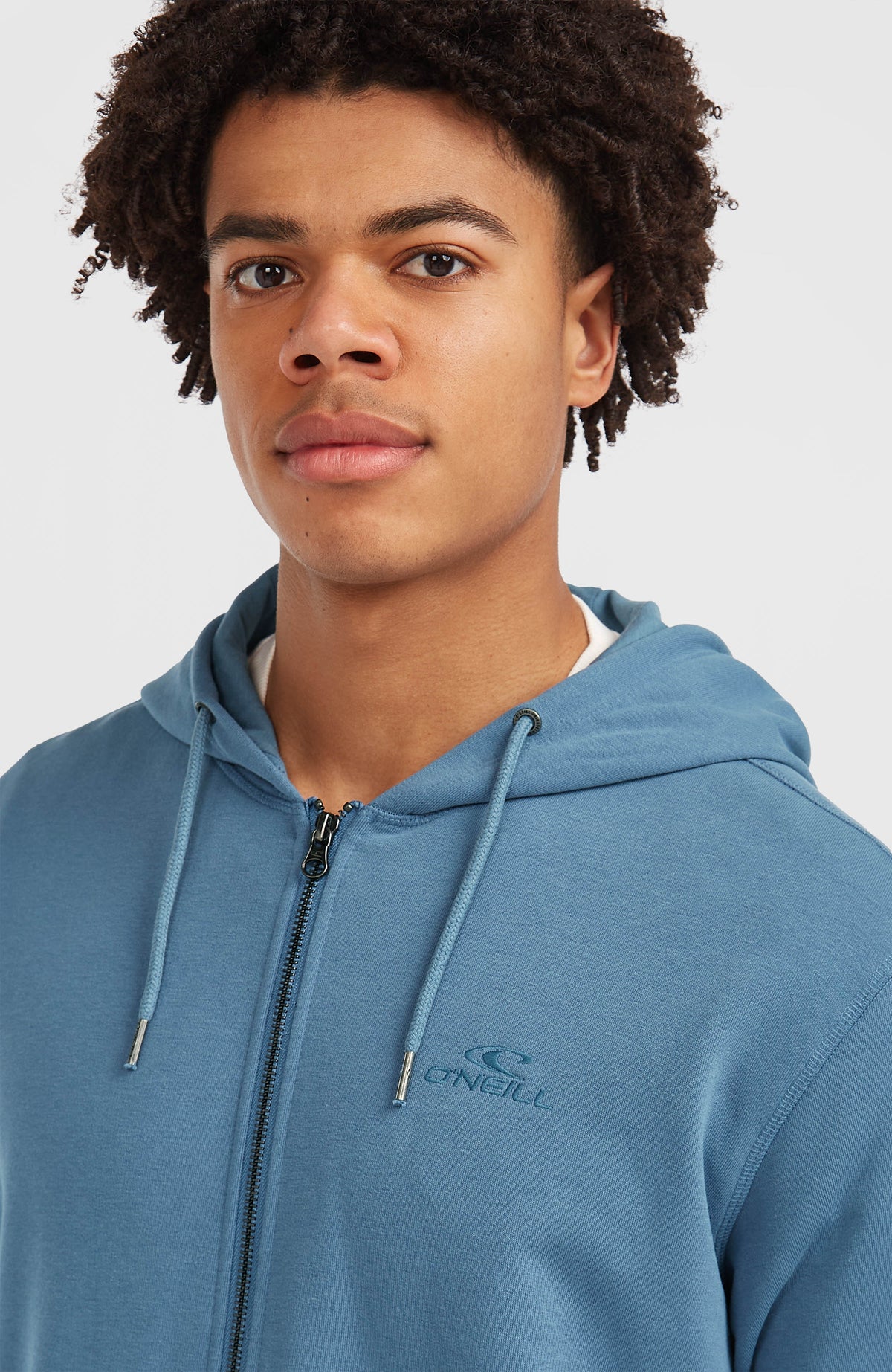 Small Logo Full-Zip Hoodie | Mozart Blue