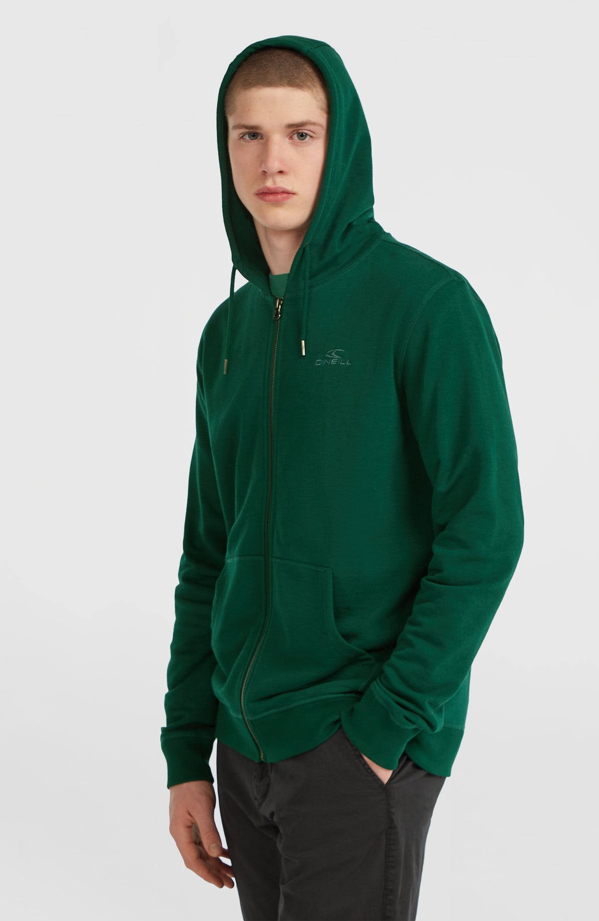 Small Logo Full-Zip Hoodie | Emerald Envy