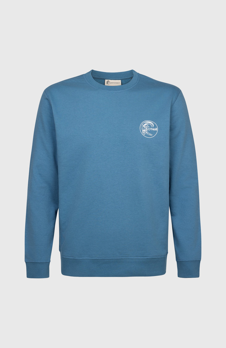 O'Riginals Chest Print Crew | Copen Blue