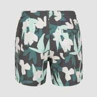 Cali Camorro 15'' Swim Shorts | Grey Art Flower