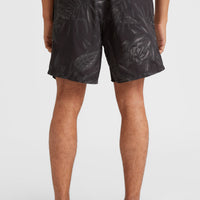 Cali Floral 16'' Swim Shorts | Black Tonal Flower