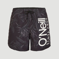 Cali Floral 16'' Swim Shorts | Black Tonal Flower