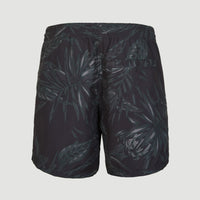 Cali Floral 16'' Swim Shorts | Black Tonal Flower