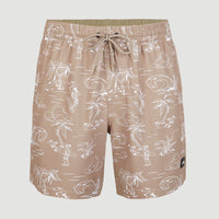 Cali Circle Surfer 16'' Swim Shorts | Beige Circle Surfer