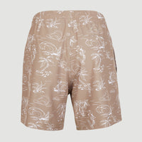 Cali Circle Surfer 16'' Swim Shorts | Beige Circle Surfer