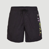 Cali Melted Print 16'' Swim Shorts | Black Out