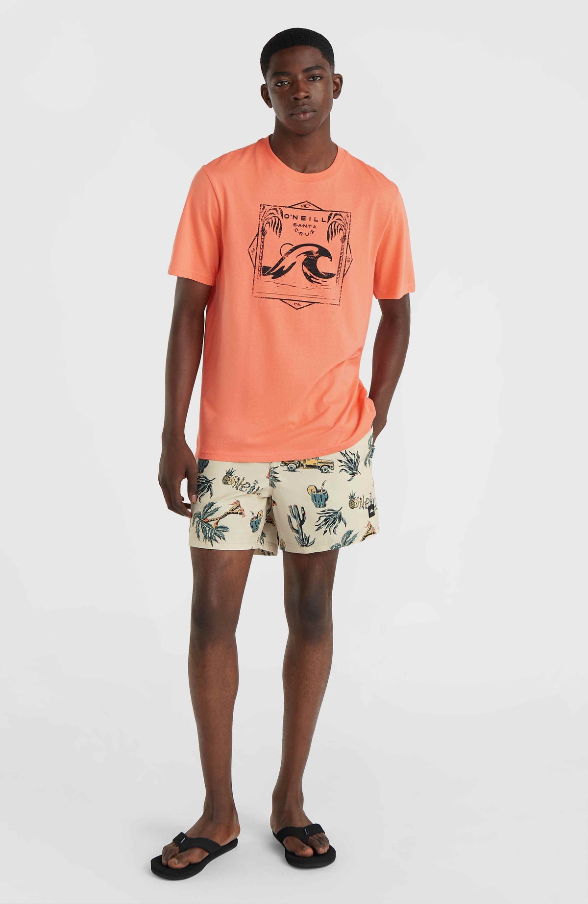 Mix and Match Cali Print 15'' Swim Shorts | Beige Venice Beach