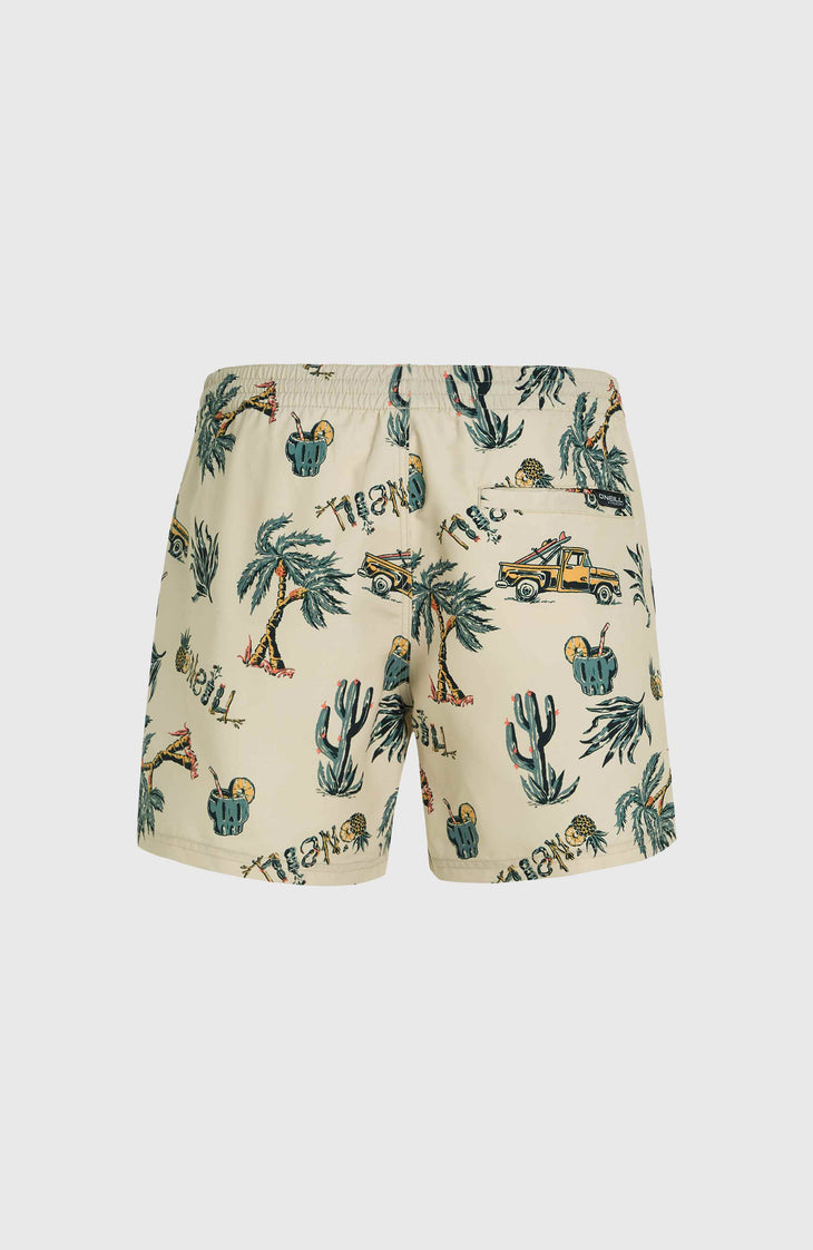 Mix and Match Cali Print 15'' Swim Shorts | Beige Venice Beach