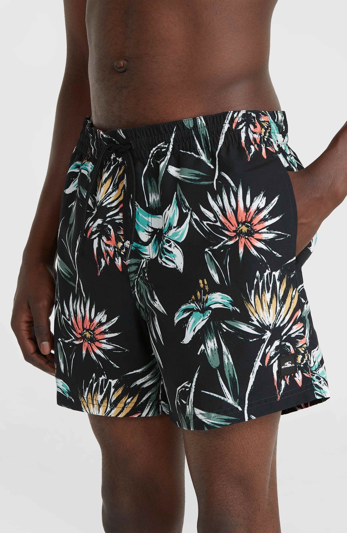 Mix and Match Cali Print 15'' Swim Shorts | Black Tropicana