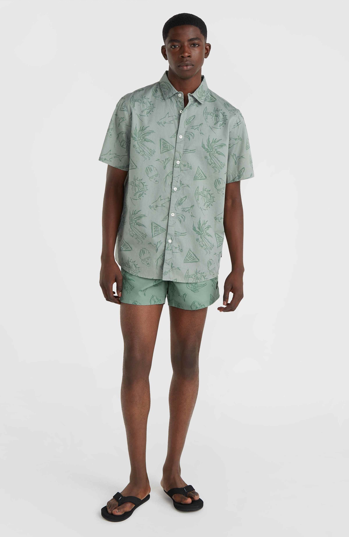 Mix and Match Cali Block 15'' Swim Shorts | Green Vintage Surfer