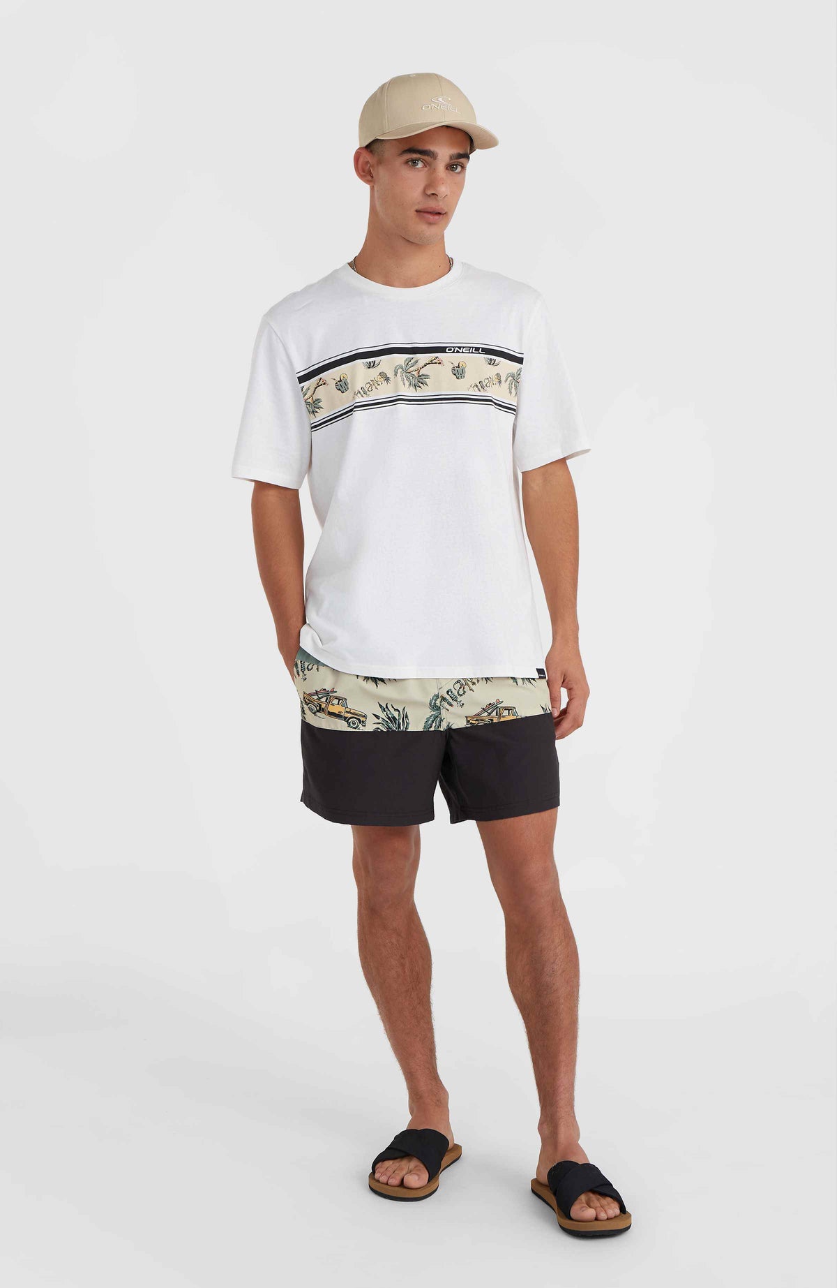 Mix and Match Cali Block 15'' Swim Shorts | Beige Venice Beach