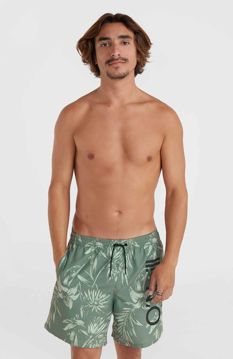 Mix and Match Cali 16'' Swim Shorts | Green Tonal Tropicana