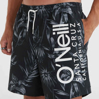 Mix and Match Cali 16'' Swim Shorts | Black Tonal Tropican