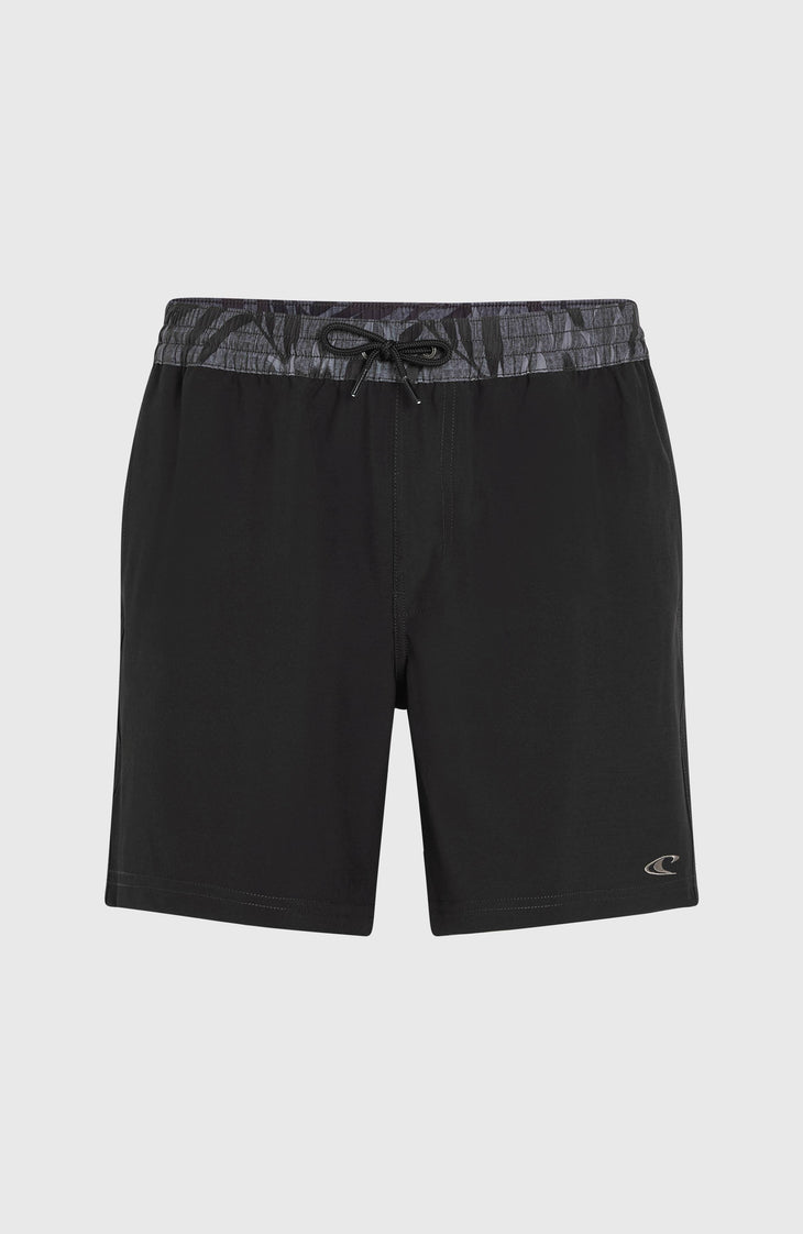 Pocket Print 16'' Swim Shorts | Black Out