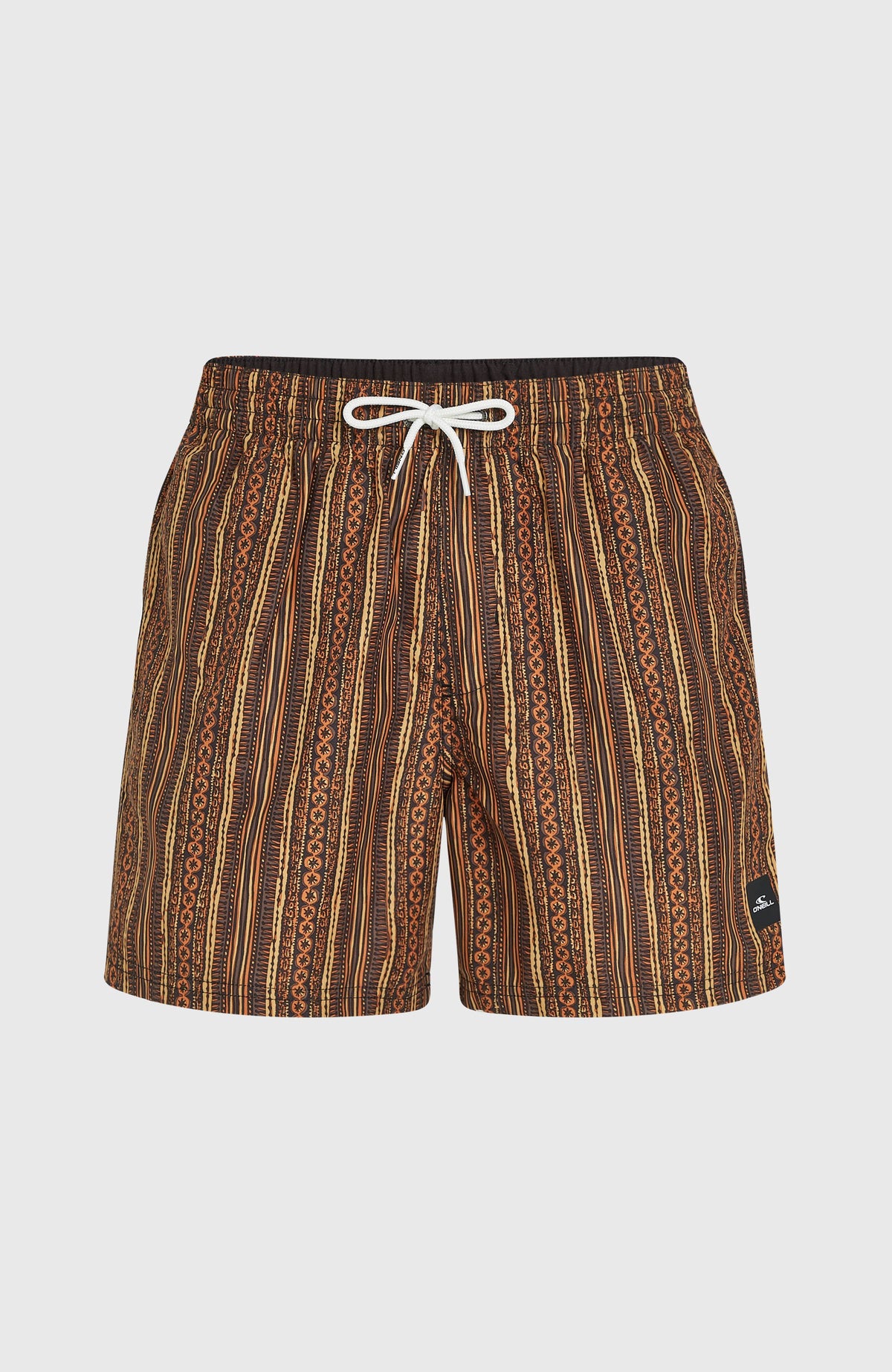 Cali Print 15'' Swim Shorts | Orange Pressed Lines